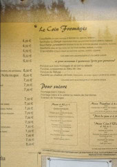 Menu Le Refuge de Florimont - Extrait du menu