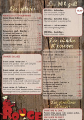 Menu Au Cochon Rouge - les entrées, mix grill, viandes et poissons,...