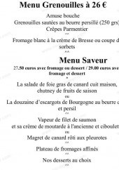 Menu Hôtel-Restaurant du Commerce - Les menus grenouilles, saveur