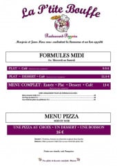 Menu La P'tite Bouffe - Les formules de la semaine et menu pizza
