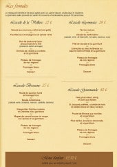 Menu L'escale Gourmande - Les menus