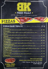 Menu Bk food pizza - Les pizzas base crème