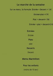 Menu Auberge de Contrevoz - Le menu du marché et menu enfant