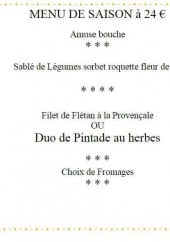 Menu Au Vieux Meillonnas - Le menu de saison