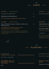 Menu La fantaisie - A la carte et les planches