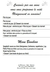 Menu Les Marronniers - Les menus