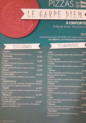 Menu Le Carpe Diem - Les pizzas