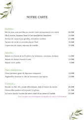 Menu Les Caudalies - Les entrées, salades, ...