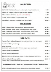 Menu Au Moulin du Pont