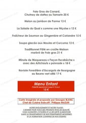 Menu Le Saint Laurent - Les suggestions et le menu enfant