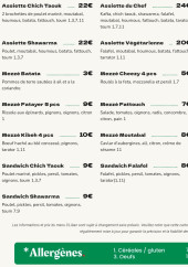 Menu ô'Liban - Les assiettes, mezzés et menu enfant,...