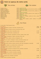 Menu L'auberge du lac - Entrées, salades et pizzas