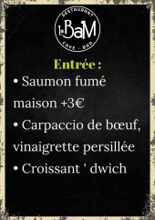 Menu La Boite à Mousse - Les entrées