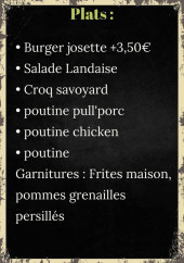 Menu La Boite à Mousse - Les plats