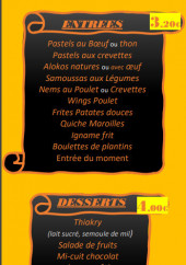 Menu Sama Keur Yaay - Les entrées et desserts