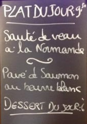 Menu Aux Brasseurs Gourmands - Un exemple d' ardoise du jour