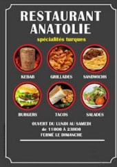 Menu Restaurant Anatolie - Carte et menu Restaurant Anatolie, Saint Quentin