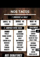 Menu Sun Burger - Création tacos