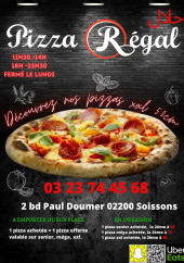 Menu Pizza régal - Carte et menu Pizza régal Soissons
