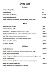 Menu L' affaire Lucie K - Les entrées, plats et salades