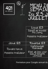 Menu Le 4.21 - Un exemple de menu de la semaine