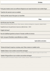 Menu Les frères gourmets - les entrées, plats et spécialités