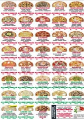 Menu Pizza presto - Pizzas, salades, paninis,...