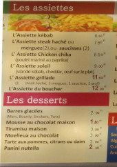 Menu LE SPACE - Assiettes, salades, menus et desserts