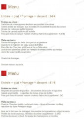 Menu Le Parc - Le menu à 34 €, menu à 41 € et la formule à 20 €