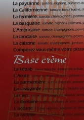 Menu La Verde - Pizza base de crème