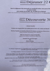 Menu Le Safran d'Or - Le menu déjeuner et menu découverte