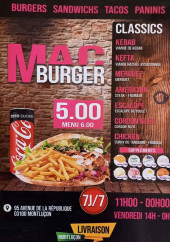 Menu Mac Burger - Carte et menu Mac Burger Montluçon
