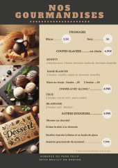 Menu Auberge du père Félix - Les gormandises