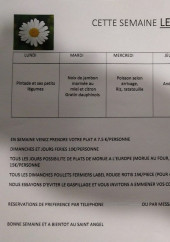 Menu Le Saint Angel Bis - Un exemple de menu de la semaine