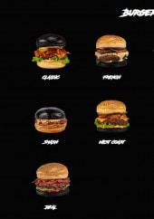 Menu Black & White - Les  burgers