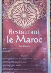 Menu Le maroc - Les menus