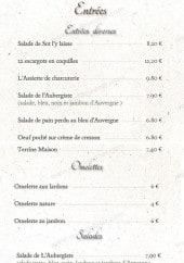 Menu L'Aubergiste Gourmand - Les entrées 