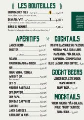 Menu Constant - Les apéritifs, cocktails et vins,...