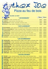 Menu Joe-pizza - Les pizzas