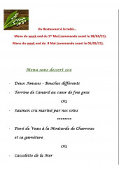 Menu Les 4 Saisons - Un exemple de menu du semaine