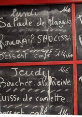 Menu Café de la paix - Exemple des menus