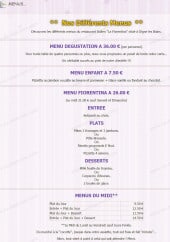 Menu La Fiorentina - Le menu de dégustation à 36€, menu enfant à 7,5€...