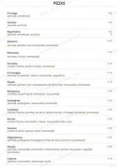 Menu Le Complexe - Les pizzas