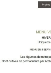 Menu Pierre Grein - Menu végétal