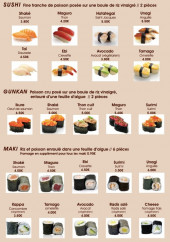 Menu Sakura - Sushi, gunkan et maki