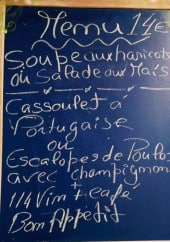 Menu Le Mistrale Chez Gomes - Un exemple de menu du jour