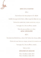 Menu La Bastide de Moustiers - Le menu de la bastille 