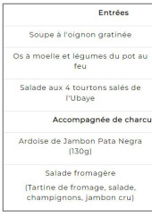 Menu Le Tinto - Les entrées