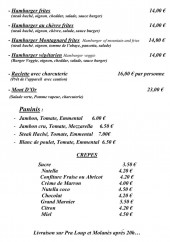 Menu L'artichouette - Les pizzas, paninis et crêpes