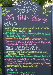 Menu La Petite Caserne - L'ardoise
